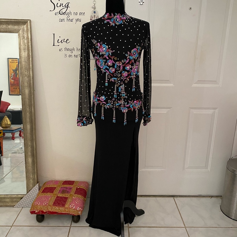 Stunning black belly dance professional costume